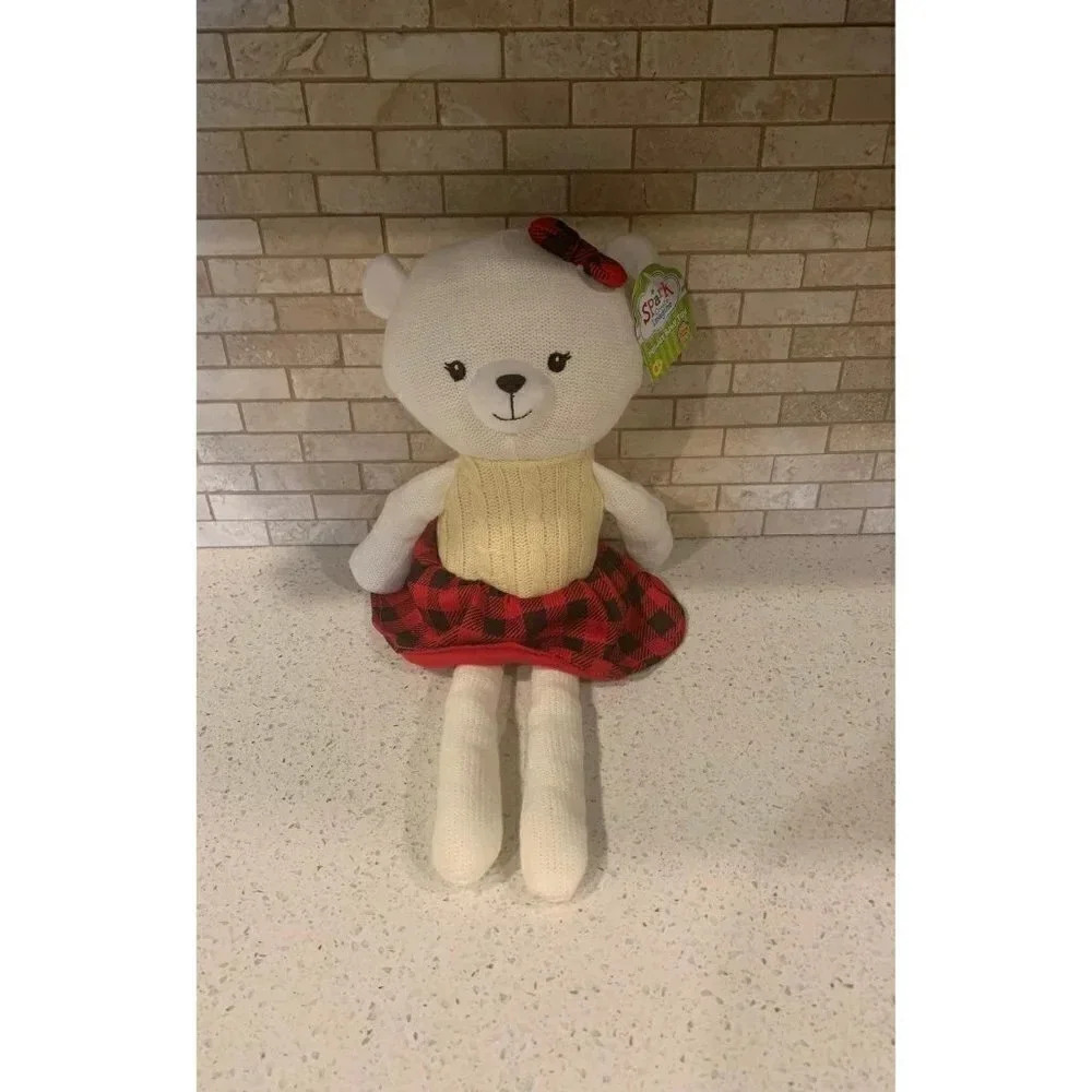 Spark Create Winter Holiday Girl Teddy Bear Plush 16" Stuffed Toy Lovey - B18